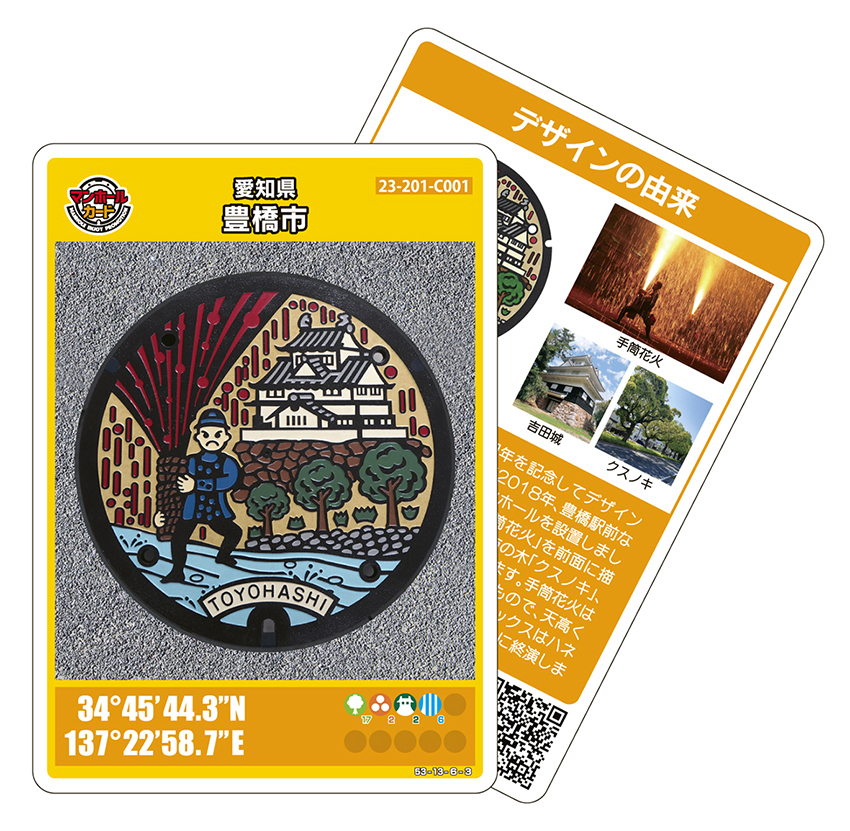 手筒花火と吉田城　カード看板